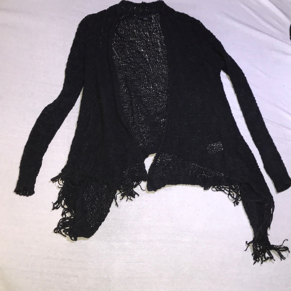 black or REALLY dark blue cardigan